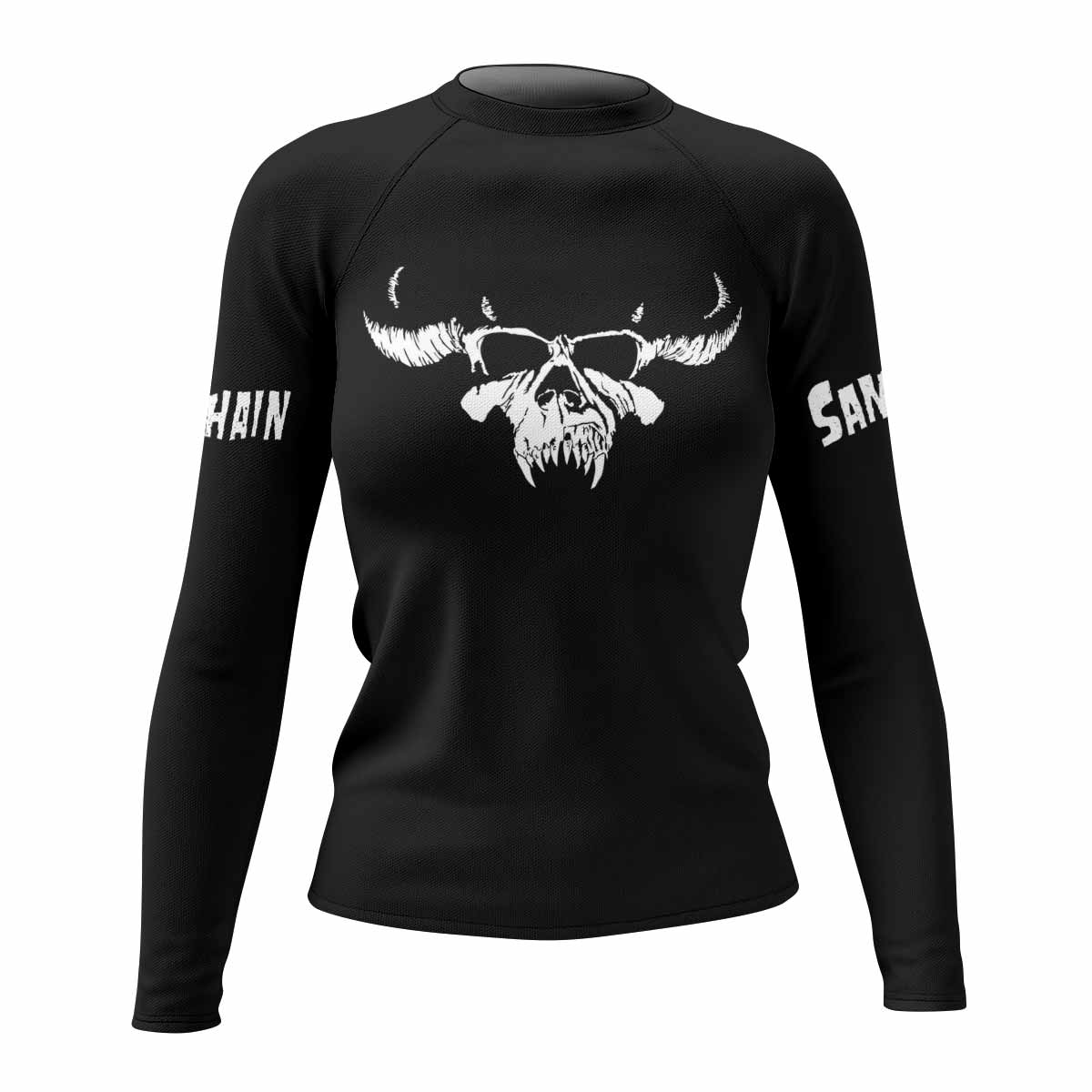 Samhain Horror Punk Women's Rash Guard Long Sleeve - front view mockup
