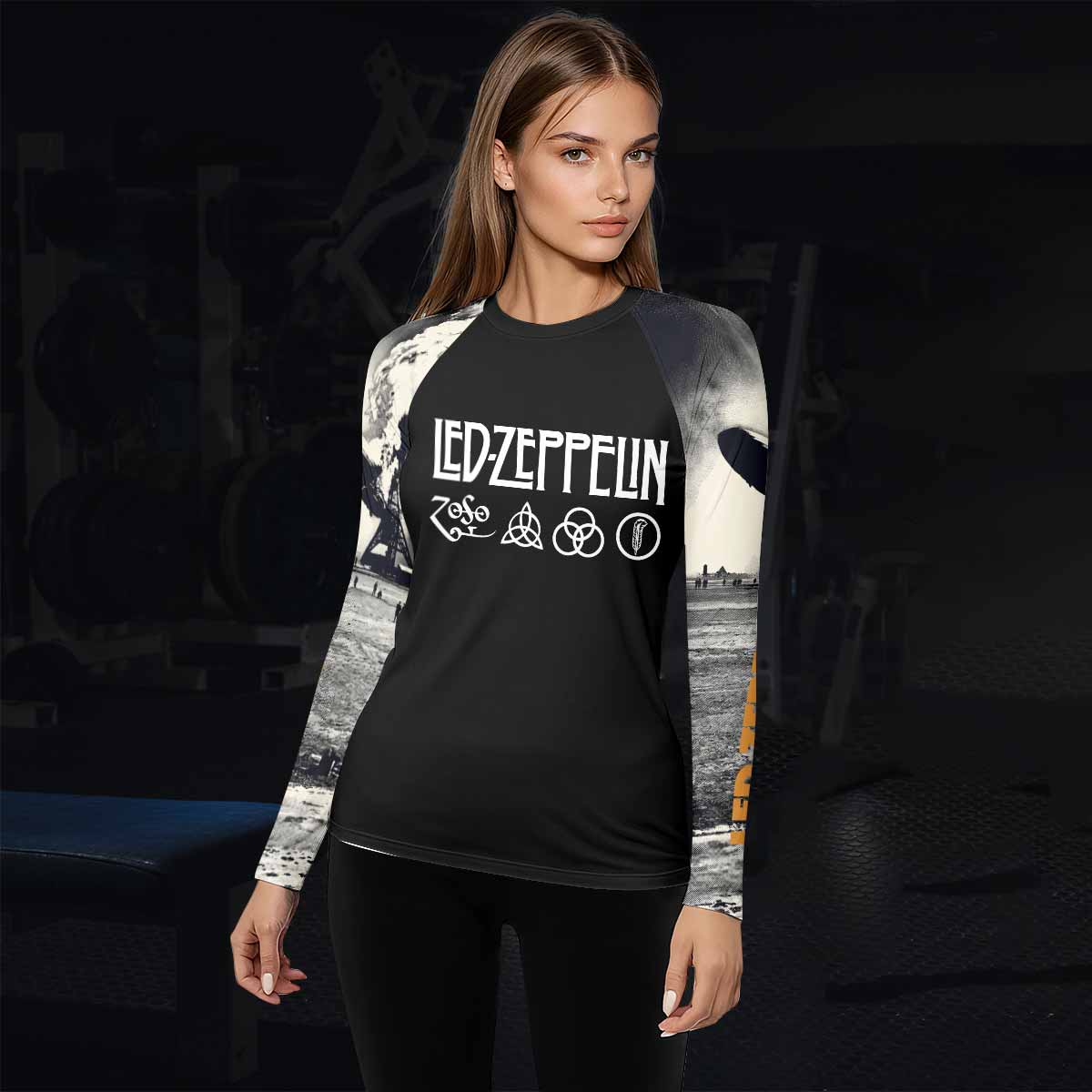 Led Zeppelin Women's Rash Guard Long Sleeve - lifestyle view