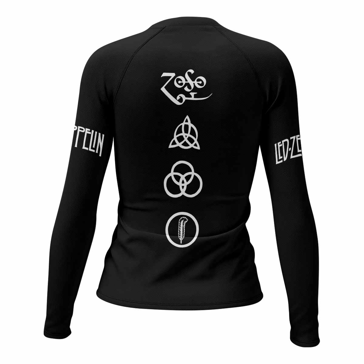Led Zeppelin North American Tour 1977 Women's Rash Guard Long Sleeve - back view mockup