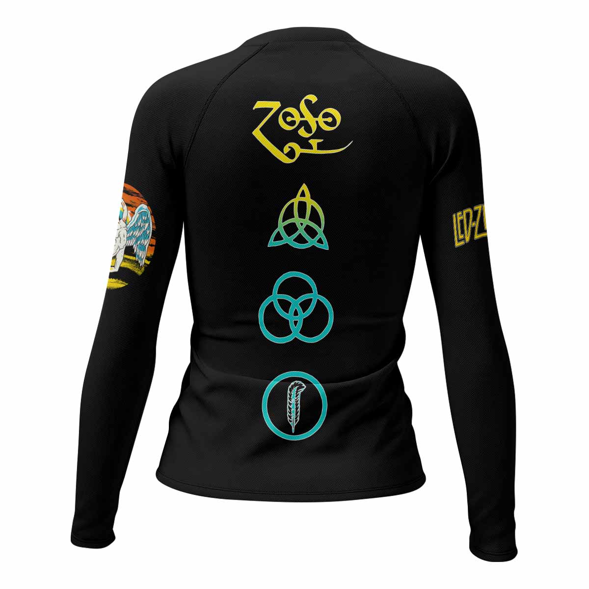 Led Zeppelin North American Tour 1975 Women's Rash Guard Long Sleeve - back view mockup