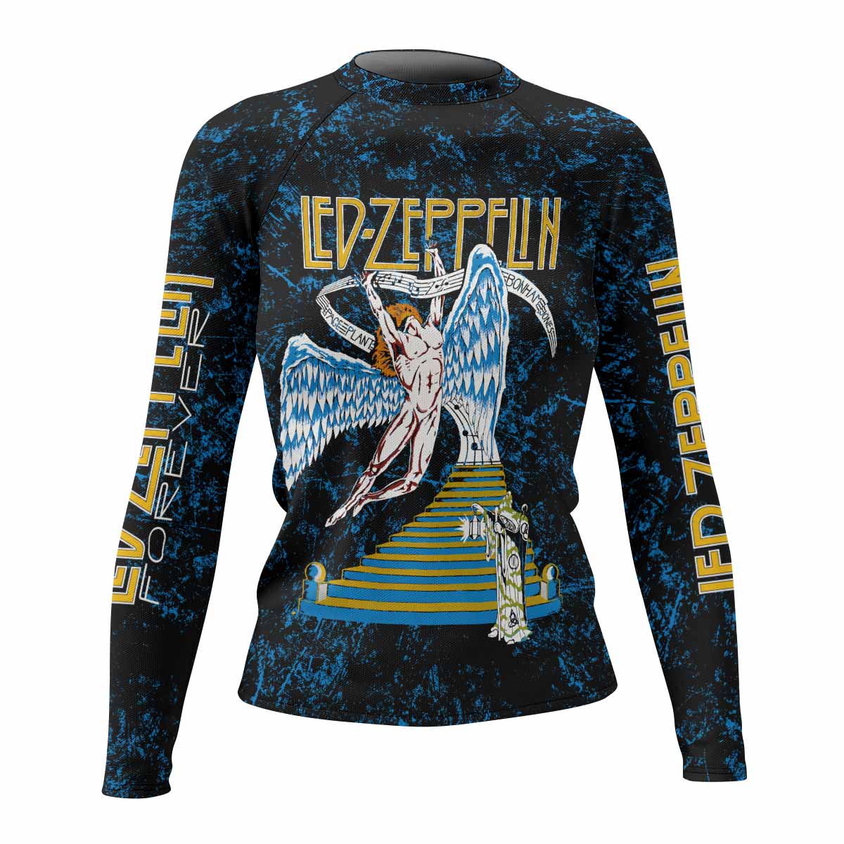 Led Zeppelin Swan Song Women's Rash Guard Long Sleeve - front view mockup