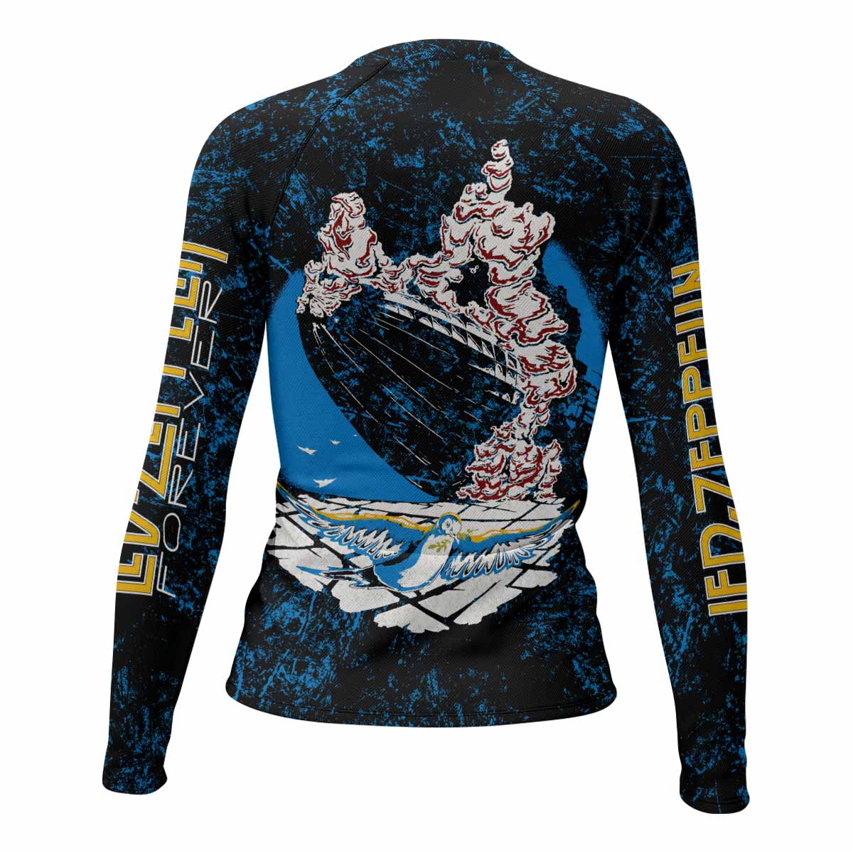Led Zeppelin Swan Song Women's Rash Guard Long Sleeve - back view mockup