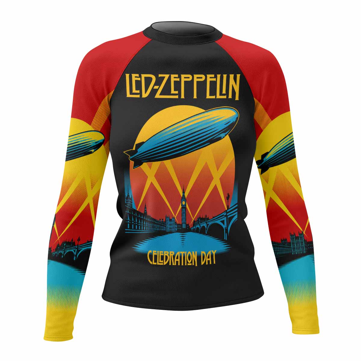 Led Zeppelin Celebration Day Women's Rash Guard Long Sleeve - front view mockup