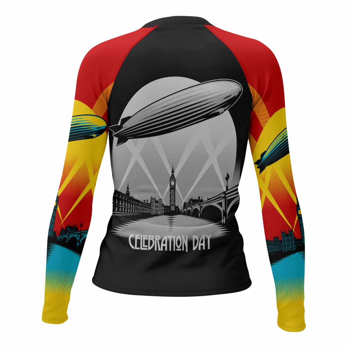 Led Zeppelin Celebration Day Women's Rash Guard Long Sleeve - back view mockup