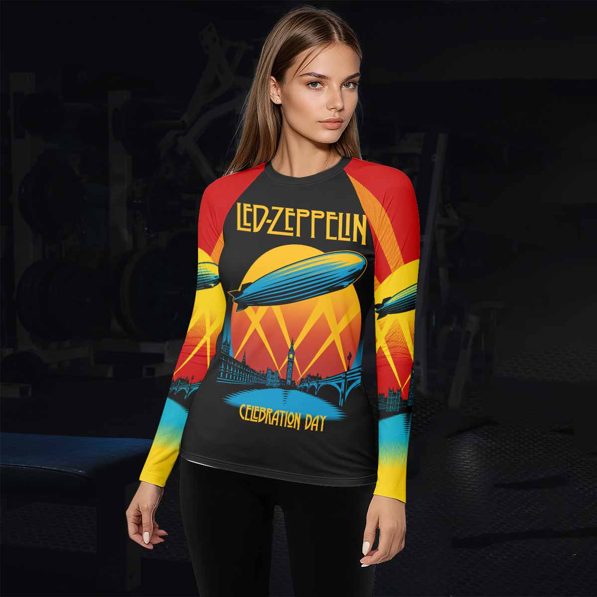 Led Zeppelin Celebration Day Women's Rash Guard Long Sleeve - lifestyle view