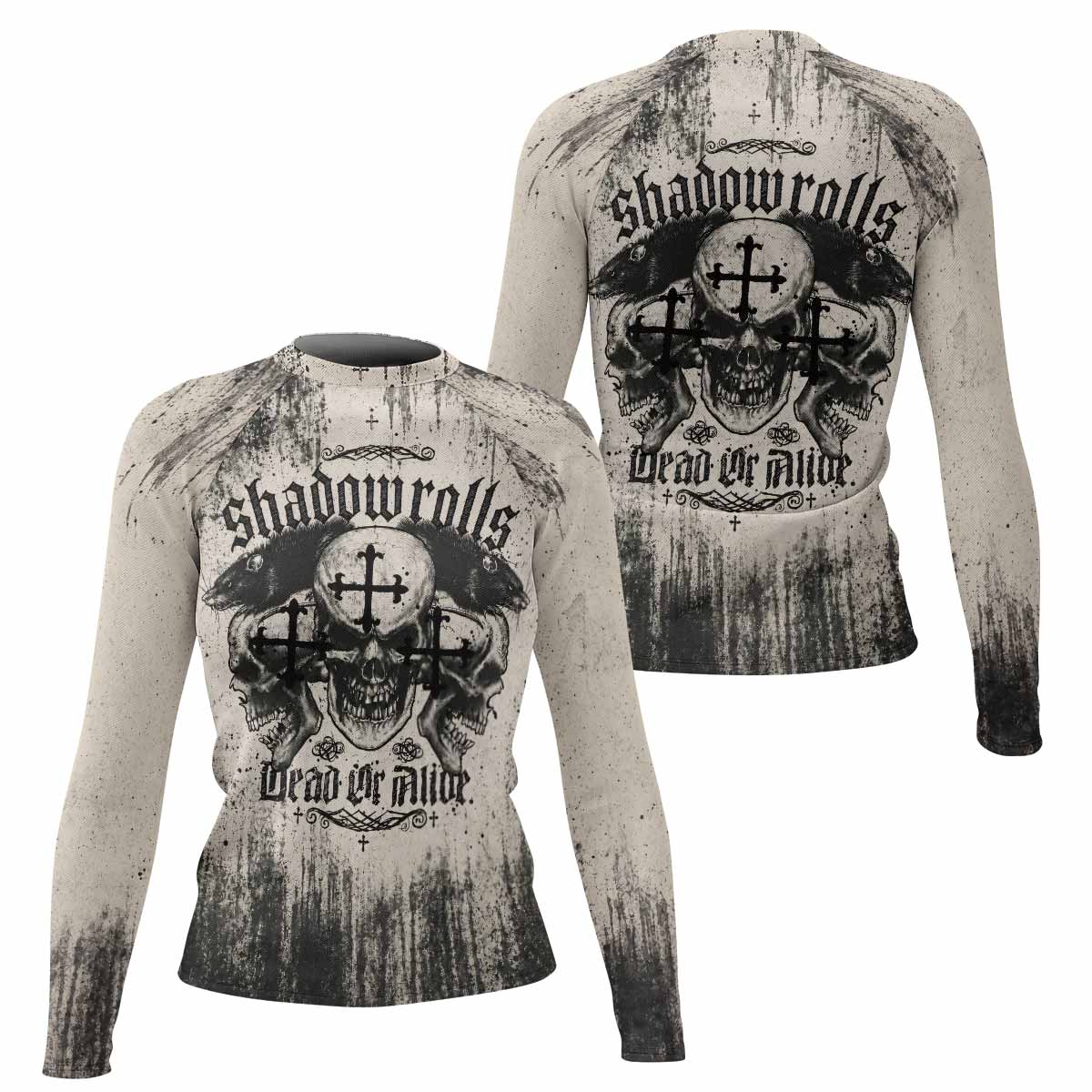 Shadowrolls Dead Or Alive Women's Rash Guard Long Sleeve - front and back view