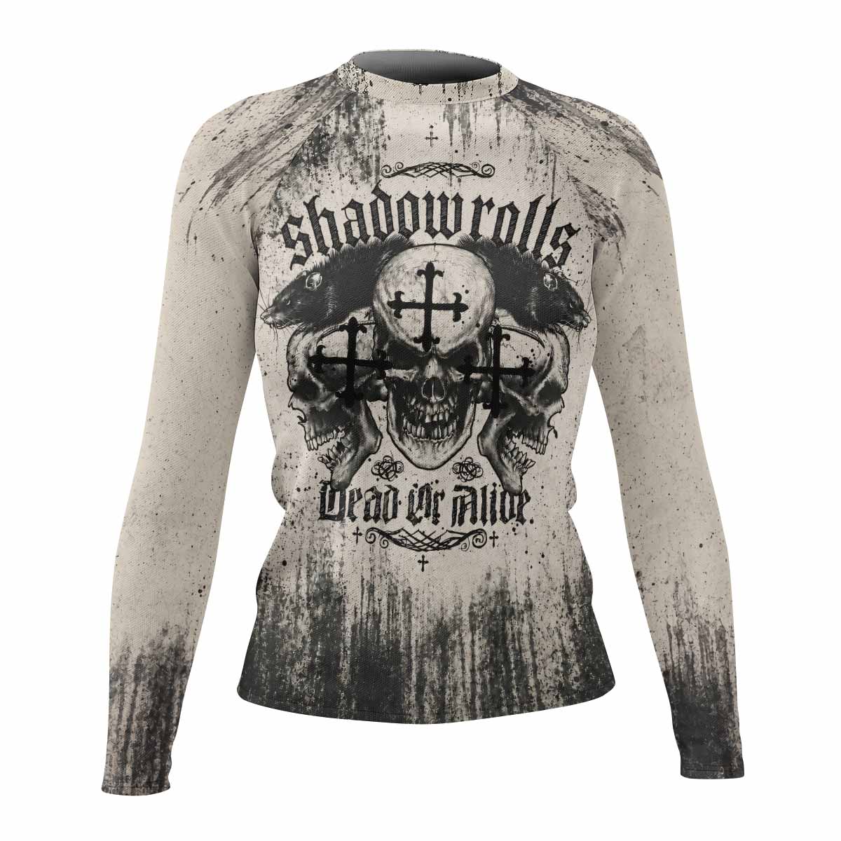 Shadowrolls Dead Or Alive Women's Rash Guard Long Sleeve - front view mockup