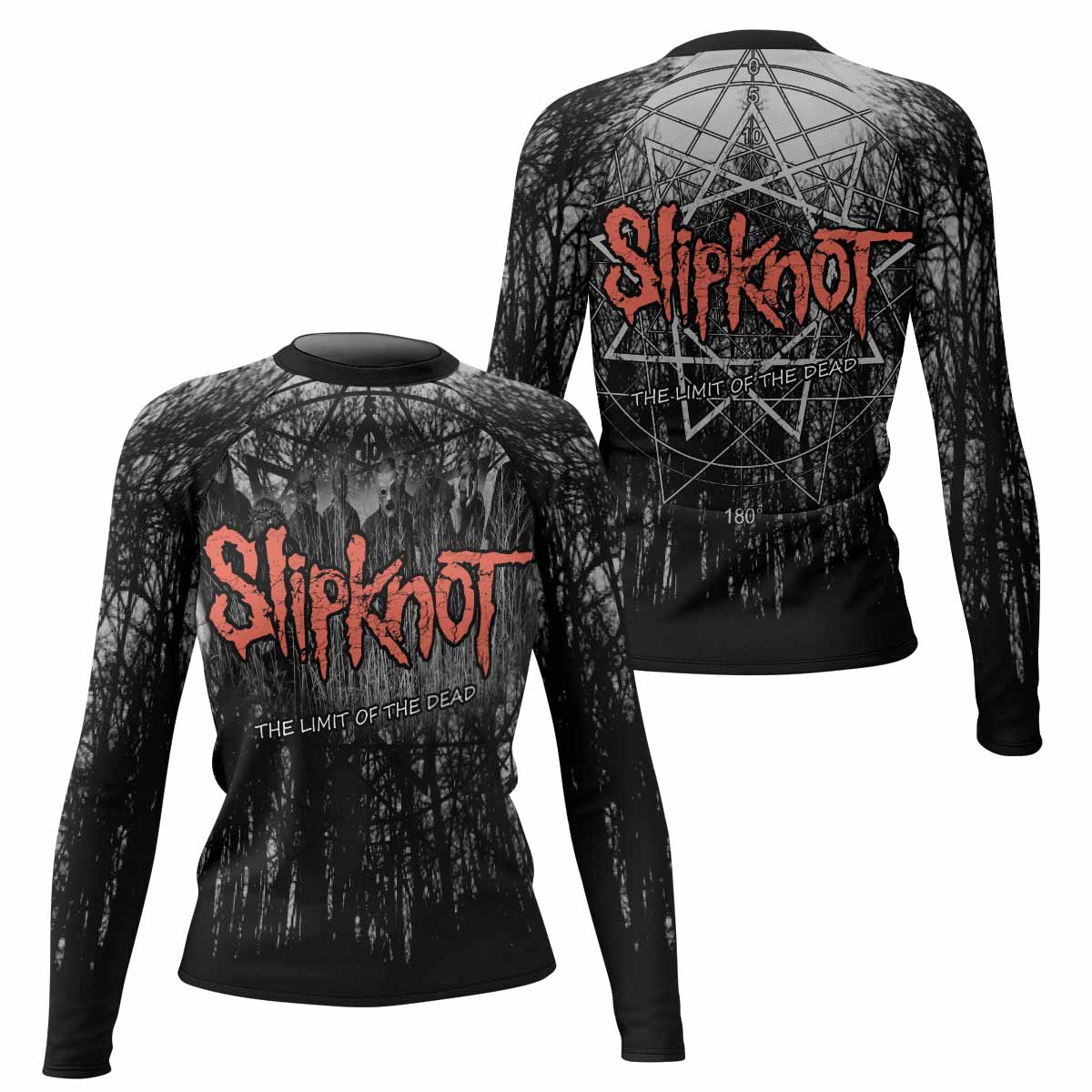 Slipknot The Limits Of The Dead Women's Rash Guard Long Sleeve - front and back view