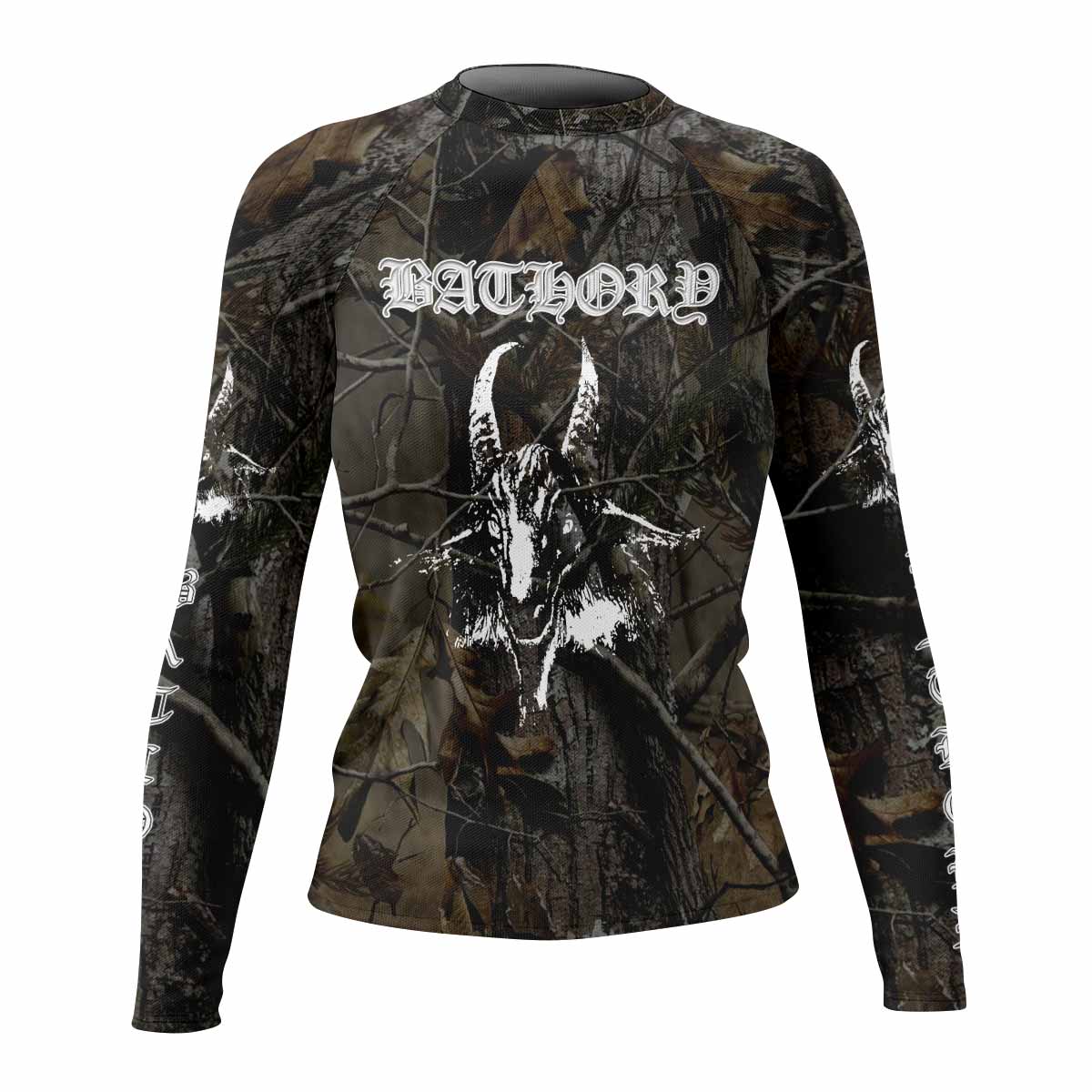 Bathory Sigil of Baphomet Women's Rash Guard Long Sleeve - front view mockup