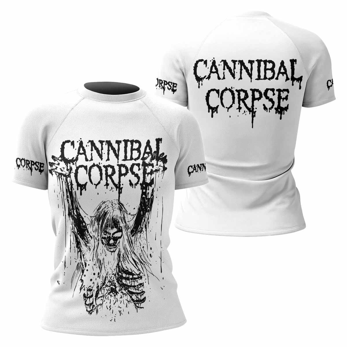 Cannibal Corpse Women's Rash Guard Short Sleeve - front and back view