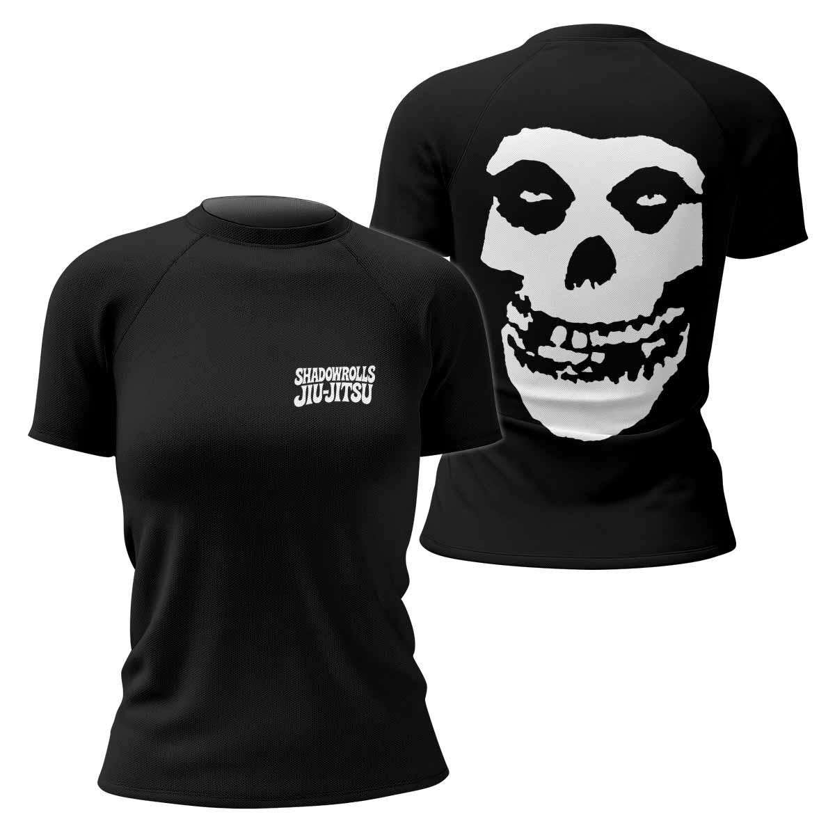 Skull Jiu-Jitsu Women's Rash Guard Short Sleeve - front and back view