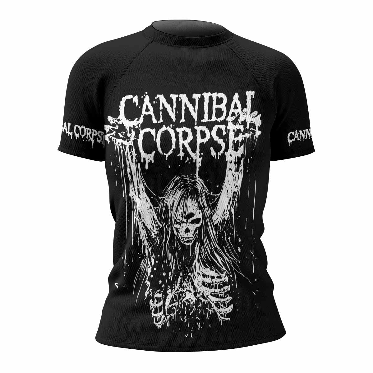 Cannibal Corpse Women's Rash Guard Short Sleeve - front view mockup