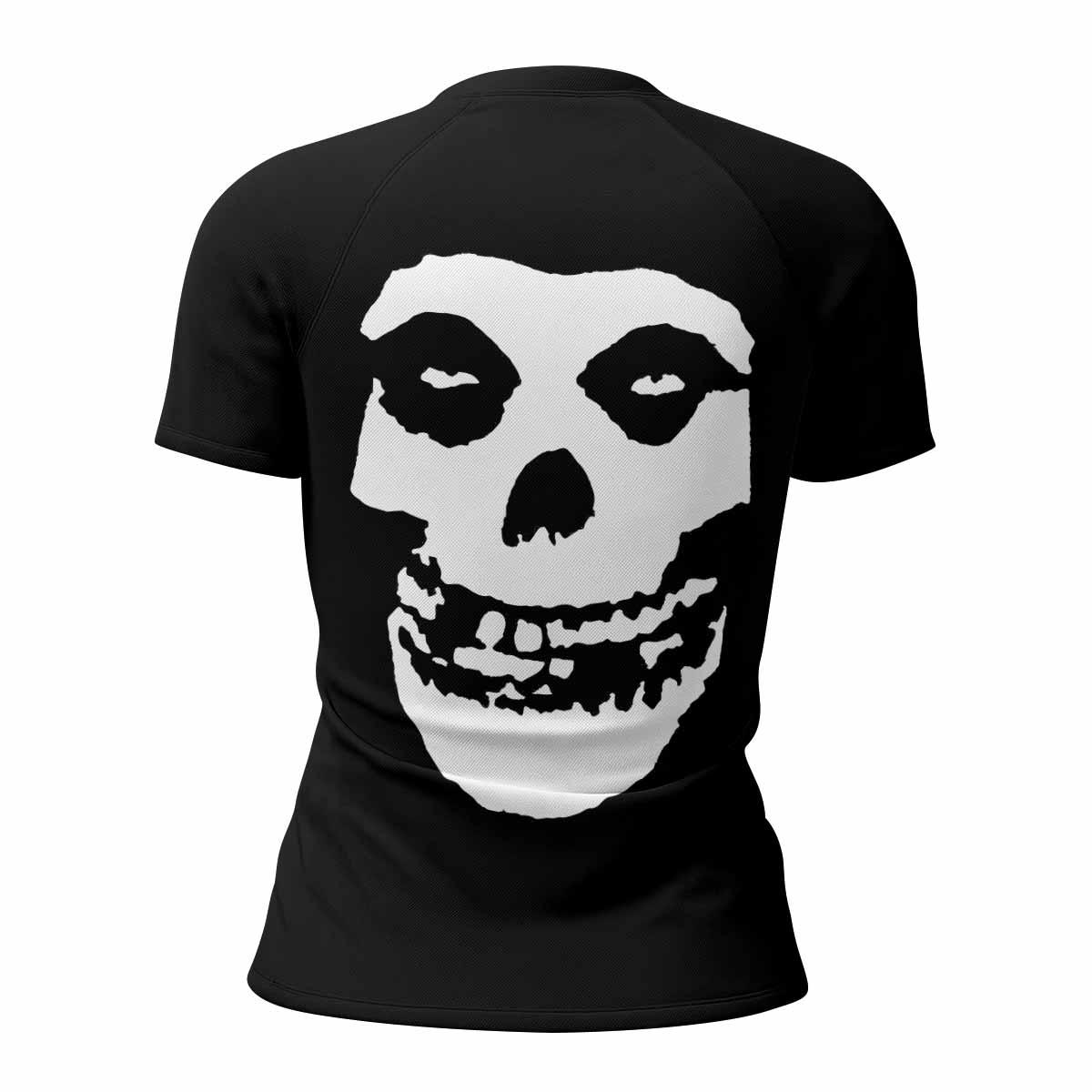 Skull Jiu-Jitsu Women's Rash Guard Short Sleeve - back view mockup