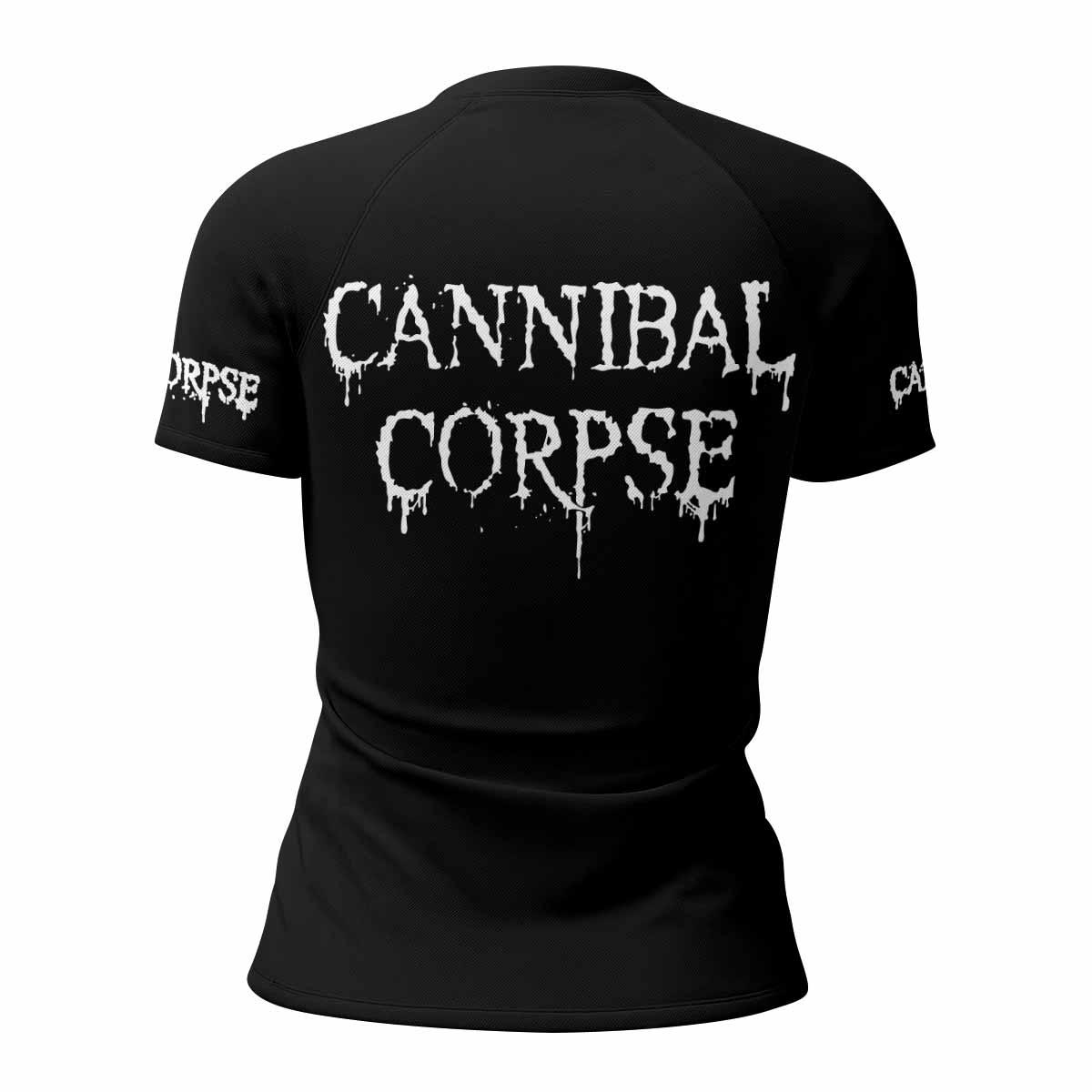 Cannibal Corpse Women's Rash Guard Short Sleeve - back view mockup