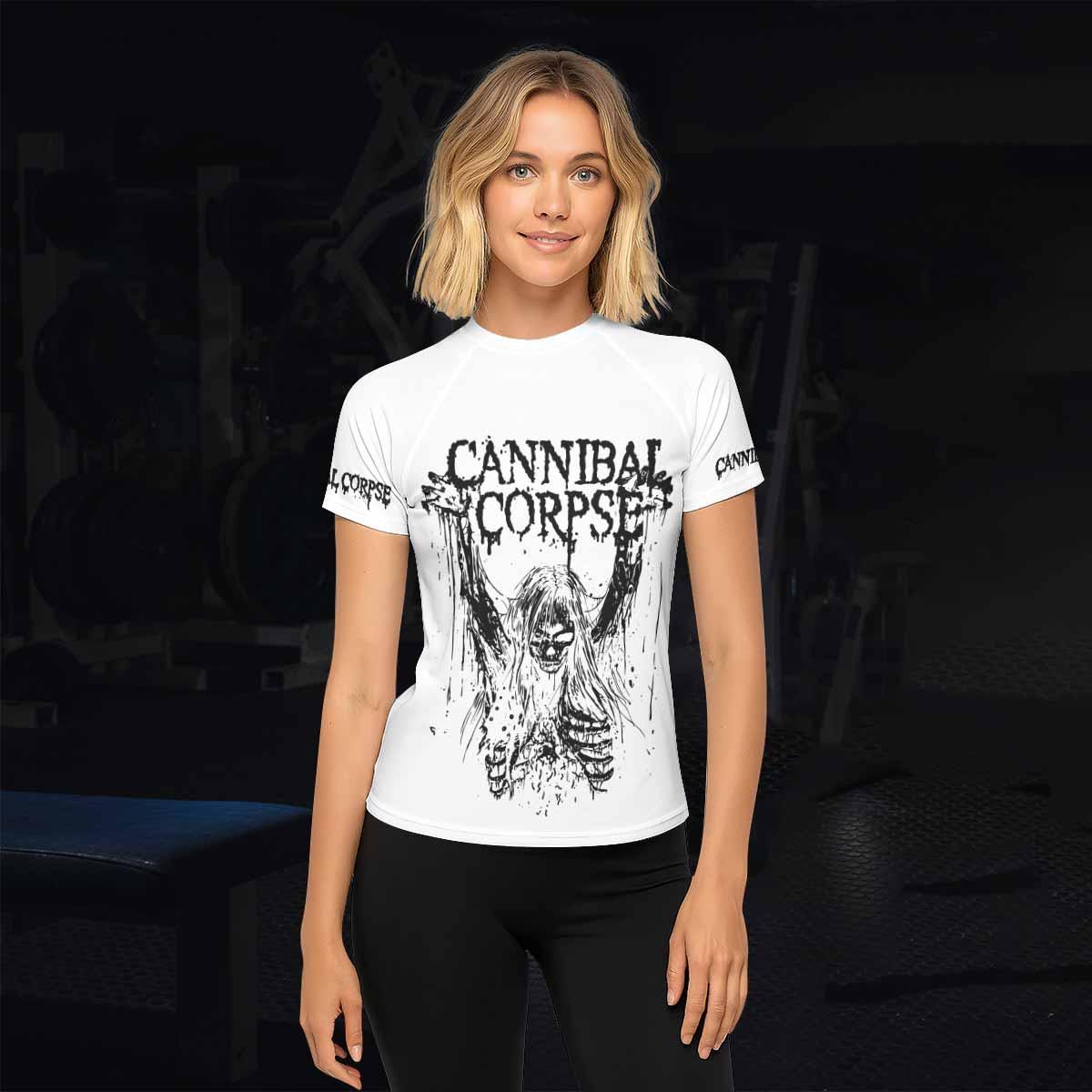 Cannibal Corpse Women's Rash Guard Short Sleeve - lifestyle view