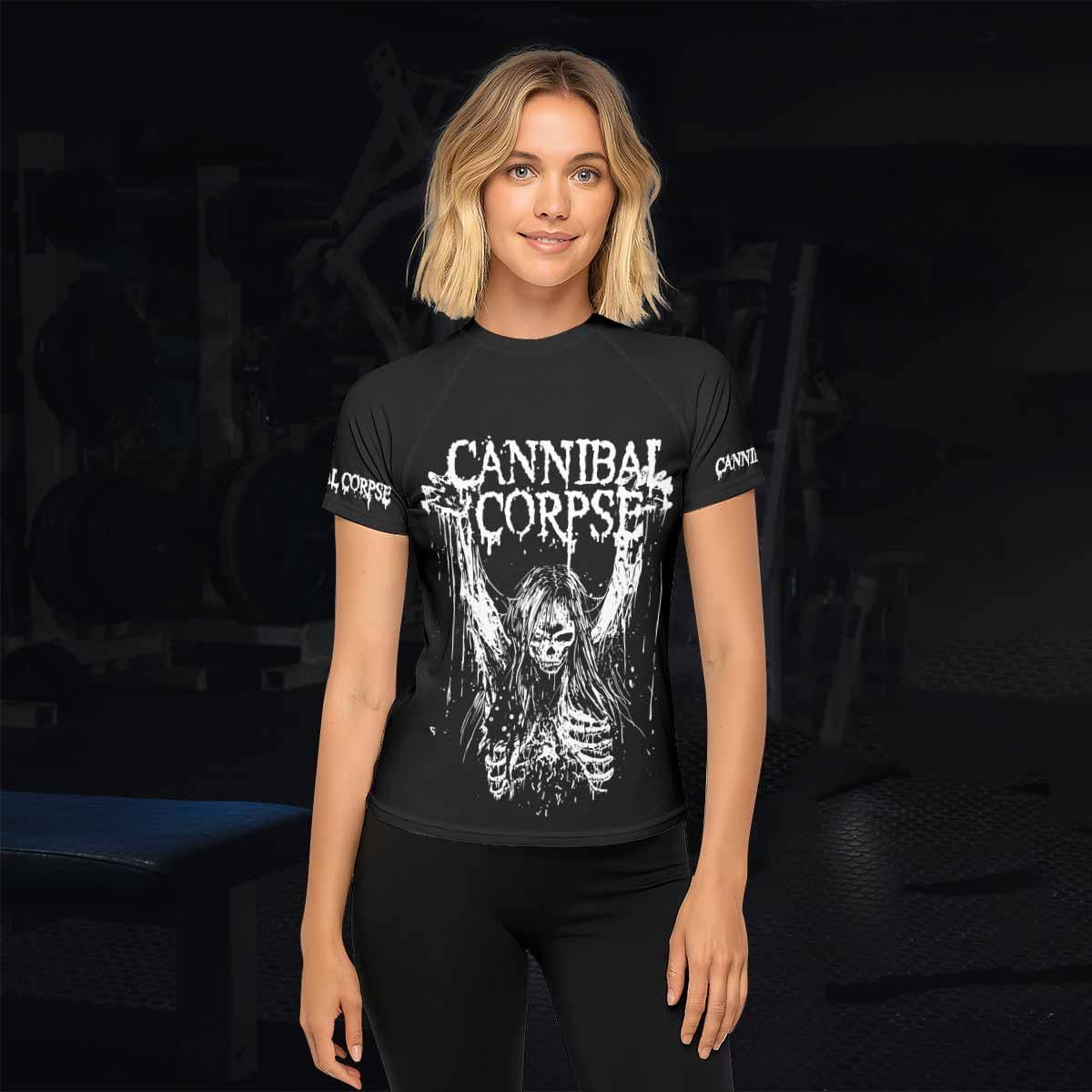 Cannibal Corpse Women's Rash Guard Short Sleeve - lifestyle view
