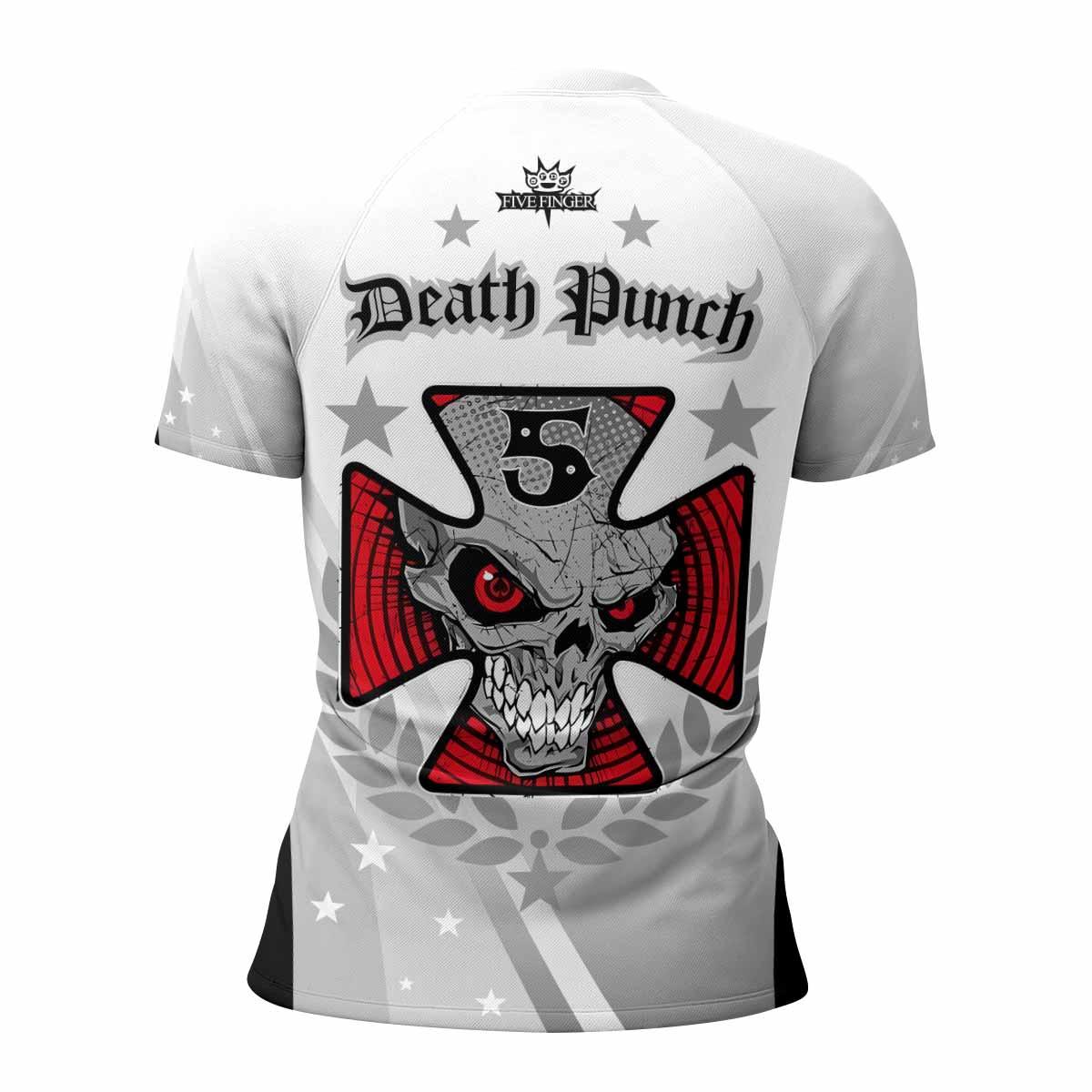Death Punch Women's Rash Guard Short Sleeve - back view mockup