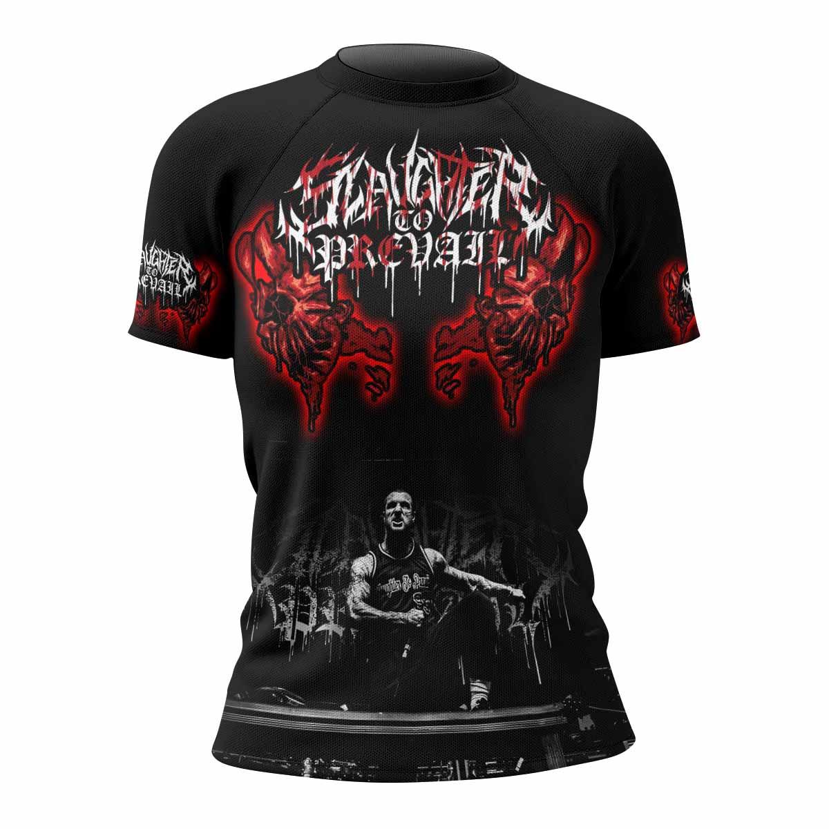 Slaughter to Prevail Women's Rash Guard Short Sleeve - front view mockup