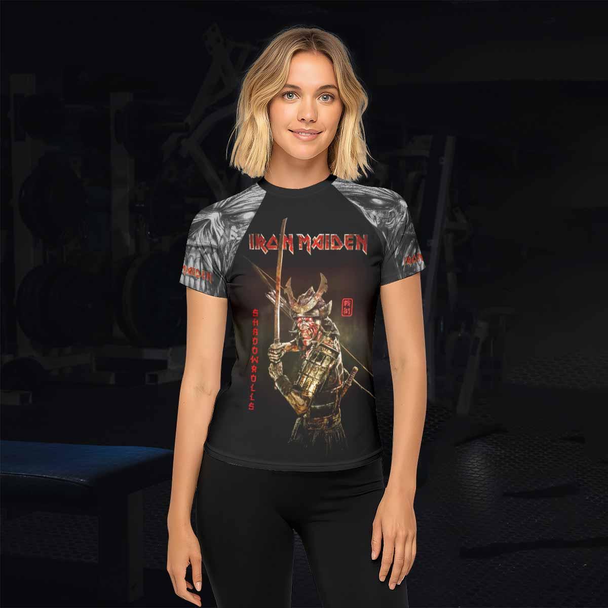 Iron Maiden Samurai Women's Rash Guard Short Sleeve - lifestyle view