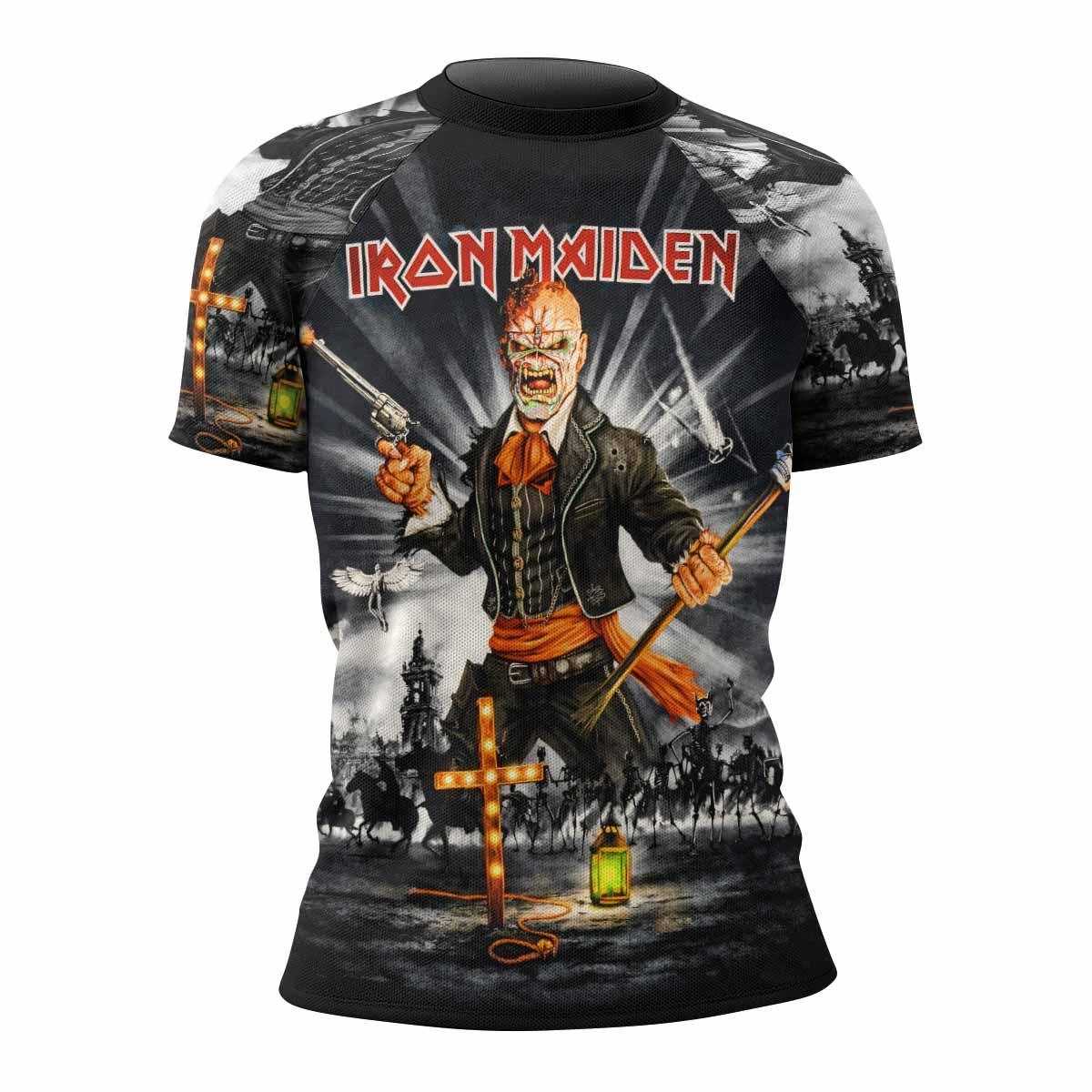 Iron Maiden Nights Of The Dead Women's Rash Guard Short Sleeve - front view mockup