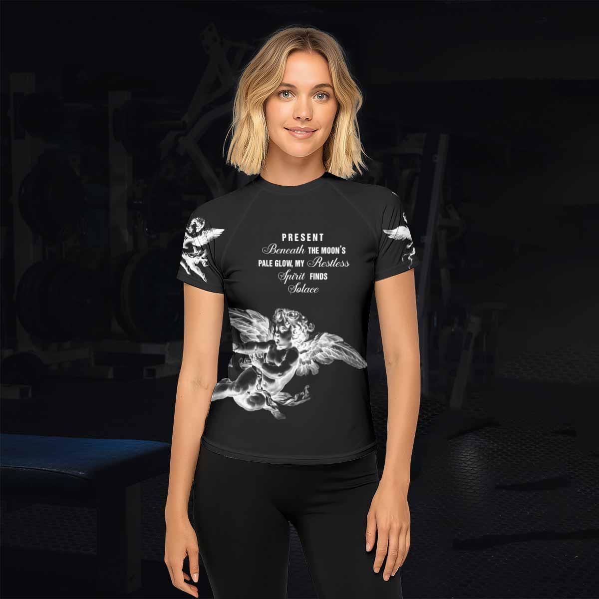 Angels of Solace Women's Rash Guard Short Sleeve - lifestyle view