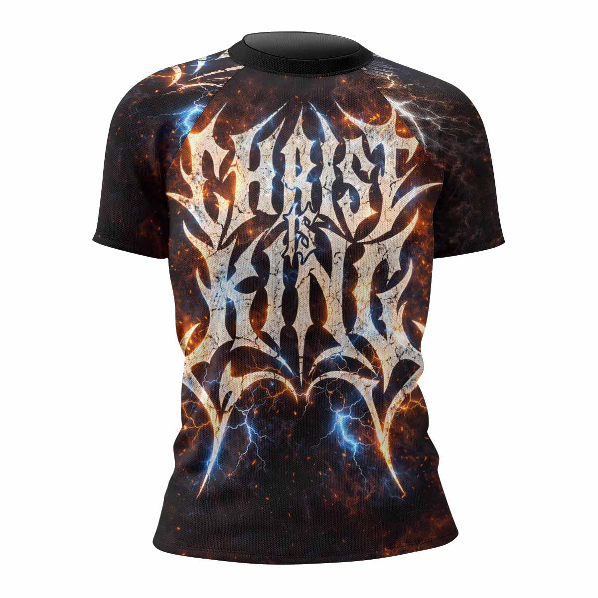Christ is King Women's Rash Guard Short Sleeve - front view mockup