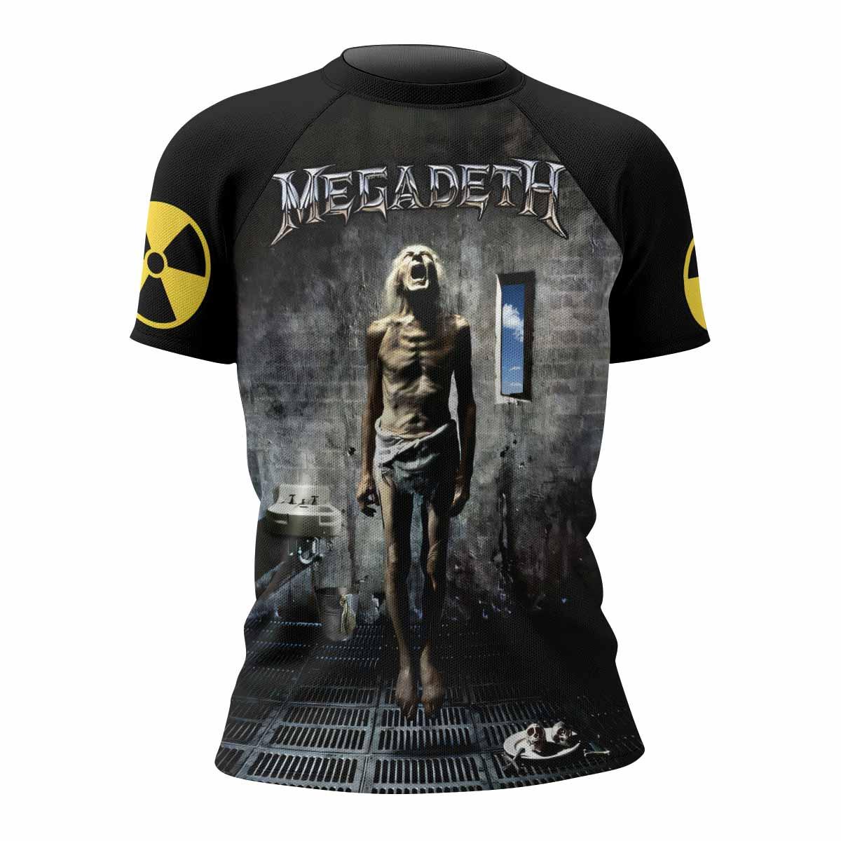 Megadeth Prison of Flesh Women's Rash Guard Short Sleeve - front view mockup