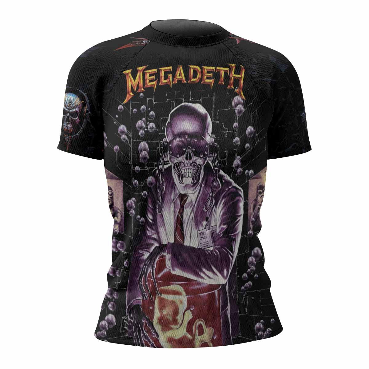 Megadeth Toxic Messiah Women's Rash Guard Short Sleeve - front view mockup