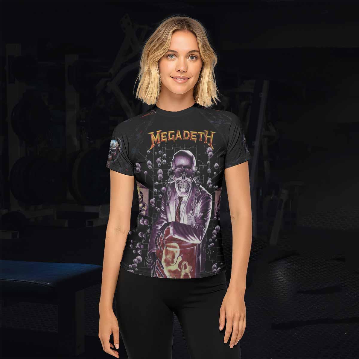 Megadeth Toxic Messiah Women's Rash Guard Short Sleeve - lifestyle view