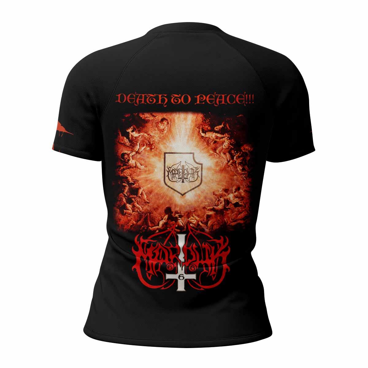 Marduk Heaven Shall Burn Women's Rash Guard Short Sleeve - back view mockup