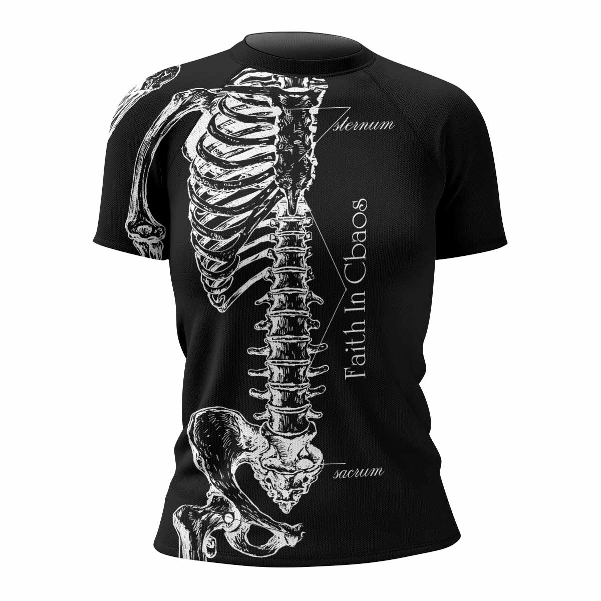 Faith In Chaos Skeleton Women's Rash Guard Short Sleeve - front view mockup