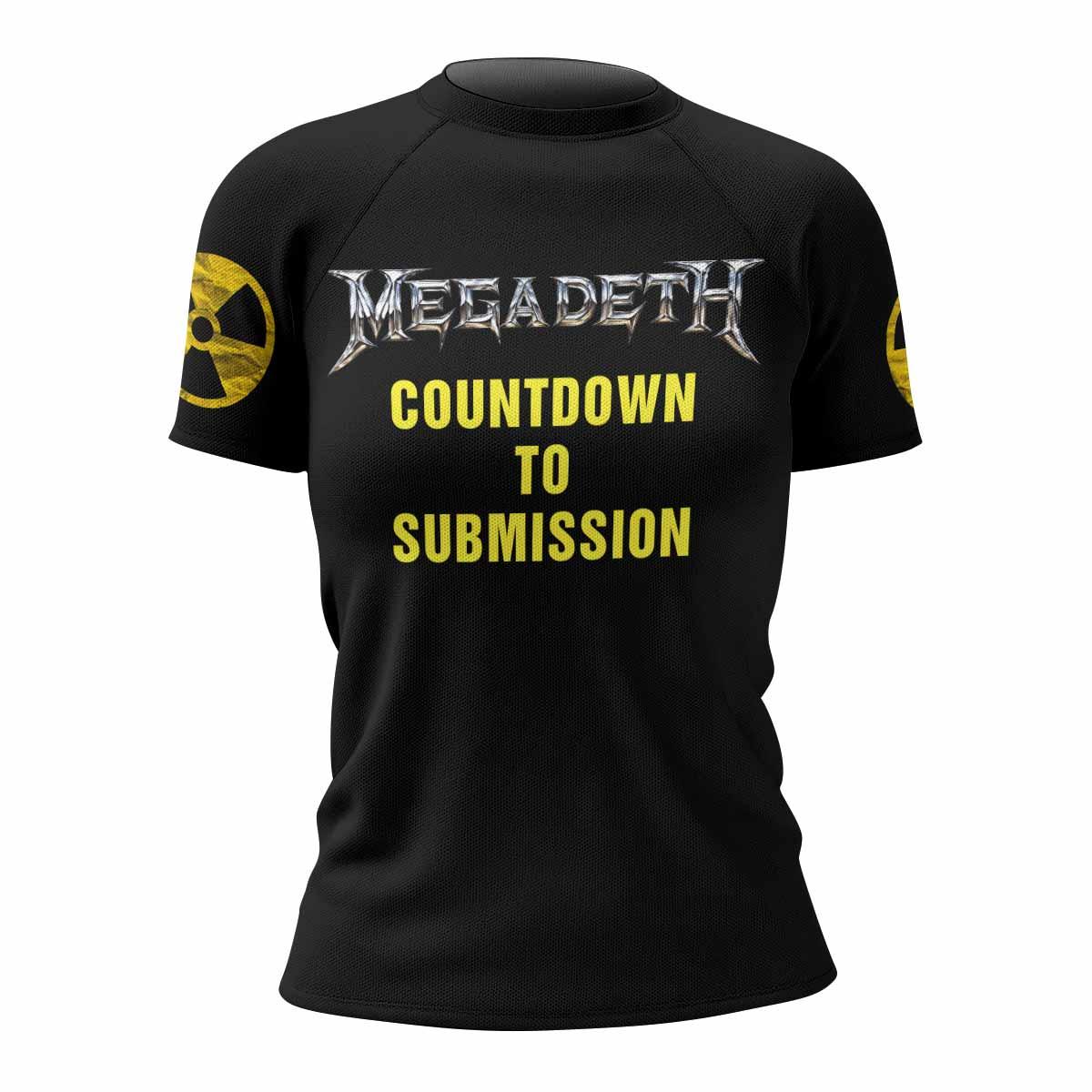 Megadeth Countdown to Submission Women's Rash Guard Short Sleeve - front view mockup