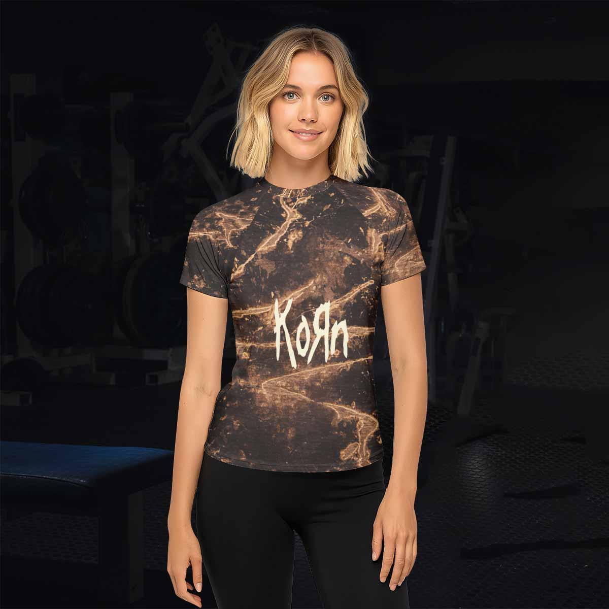 Are You Ready Korn Women's Rash Guard Short Sleeve - lifestyle view