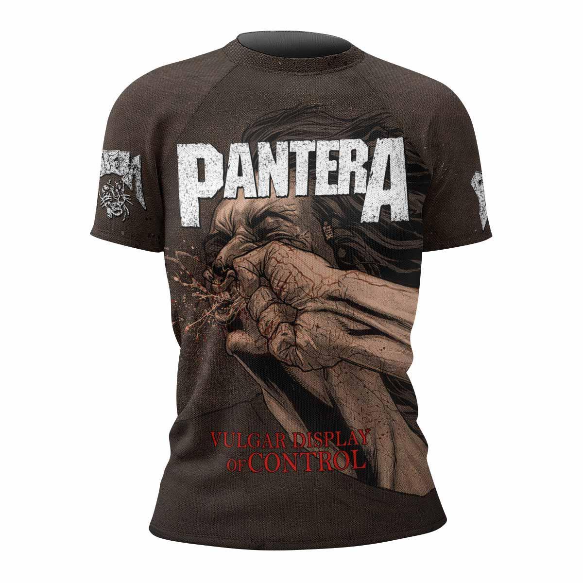 Pantera Vulgar Display Of Control Women's Rash Guard Short Sleeve - front view mockup