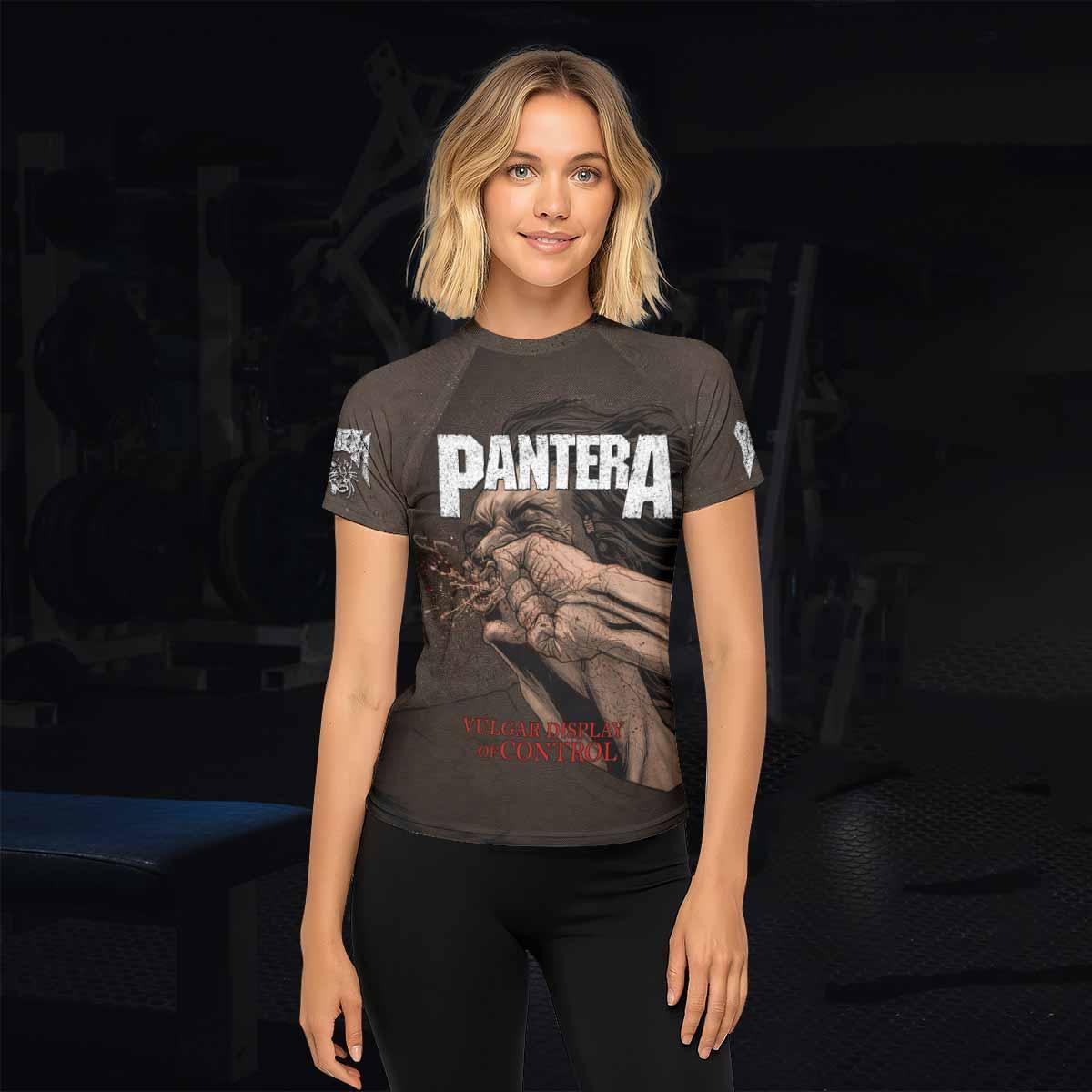 Pantera Vulgar Display Of Control Women's Rash Guard Short Sleeve - lifestyle view