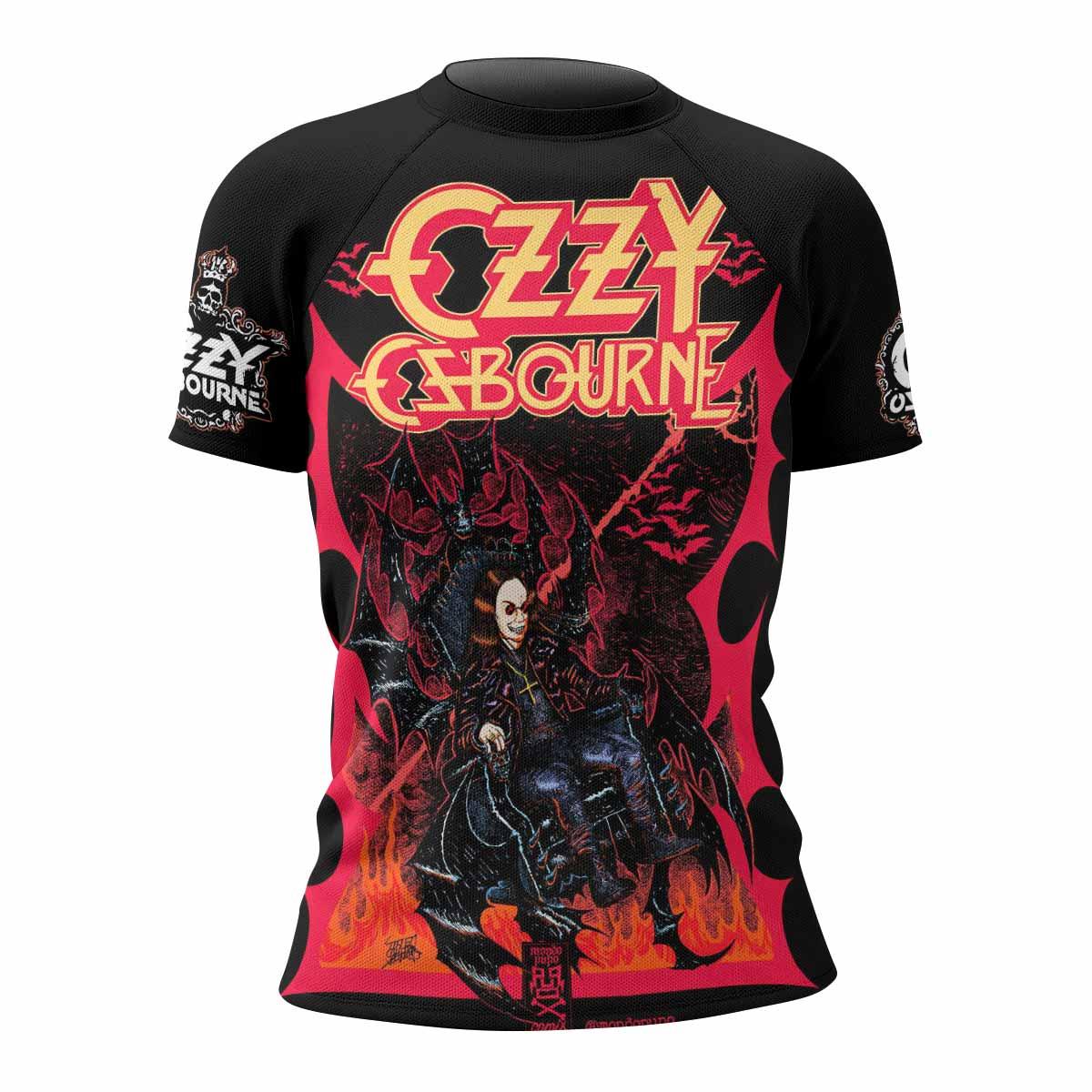 Ozzy Osbourne Women's Rash Guard Short Sleeve - front view mockup