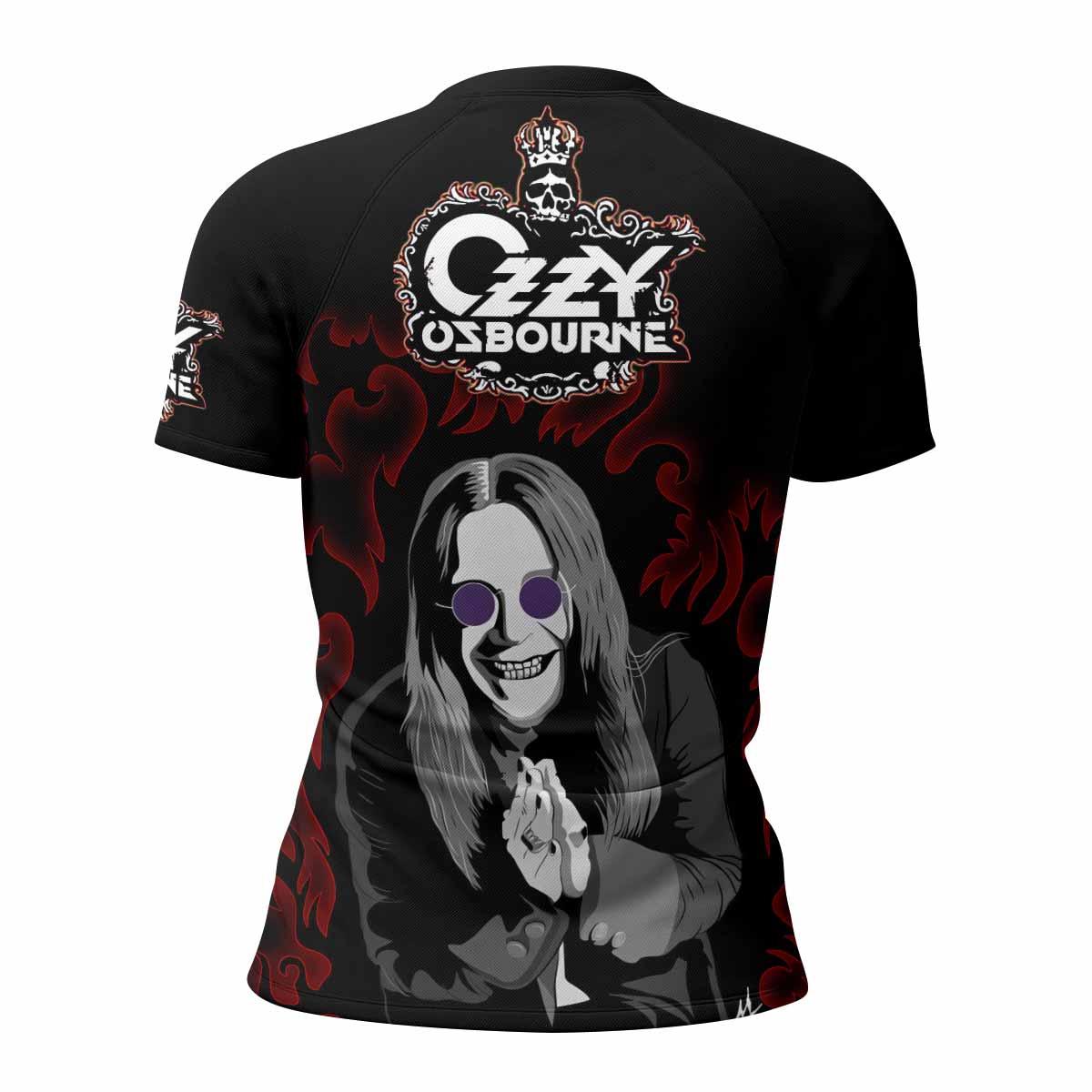 Ozzy Osbourne Women's Rash Guard Short Sleeve - back view mockup