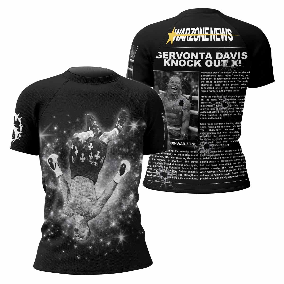 Gervonta Tank Davis Flip Women's Rash Guard Short Sleeve - front and back view