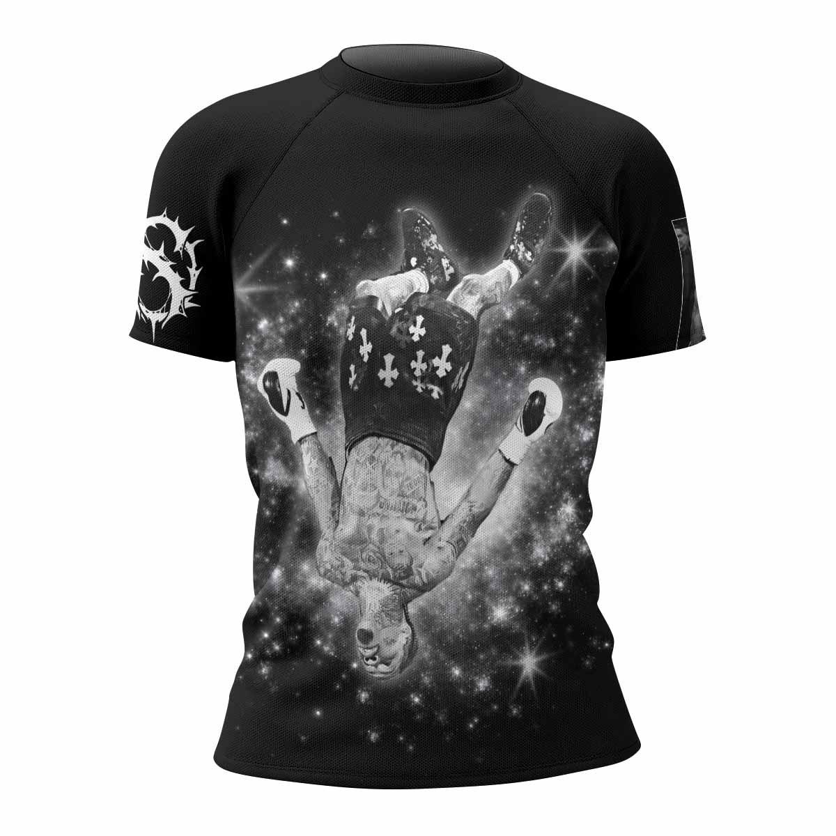 Gervonta Tank Davis Flip Women's Rash Guard Short Sleeve - front view mockup