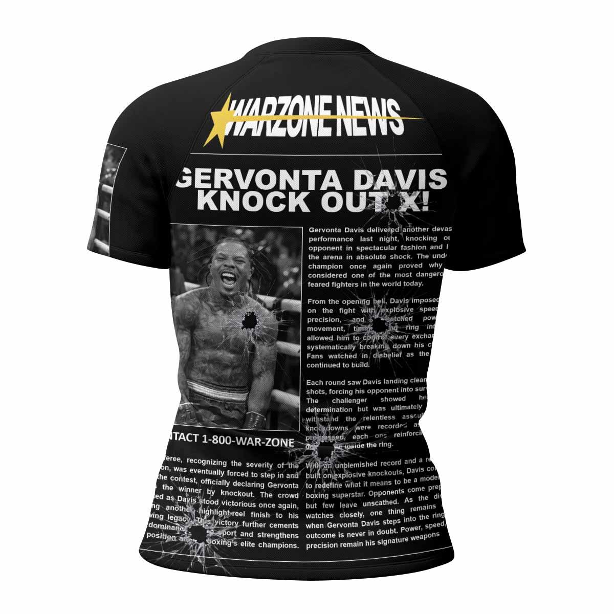 Gervonta Tank Davis Flip Women's Rash Guard Short Sleeve - back view mockup