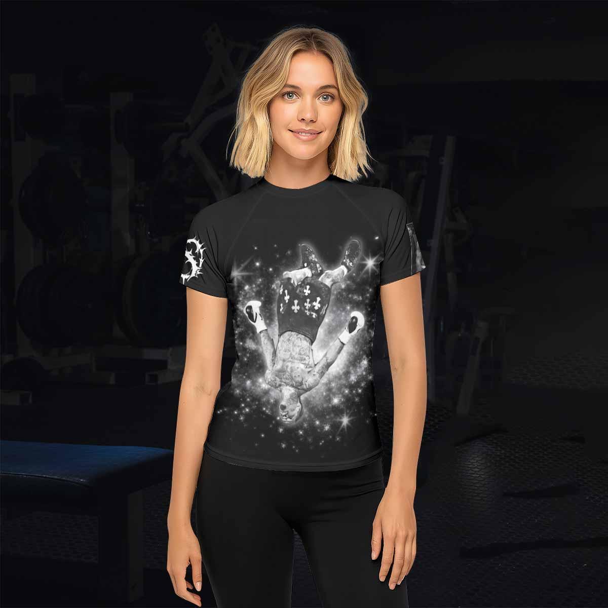 Gervonta Tank Davis Flip Women's Rash Guard Short Sleeve - lifestyle view