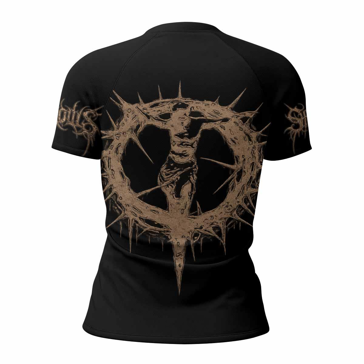 Tears Of Christ Women's Rash Guard Short Sleeve - back view mockup