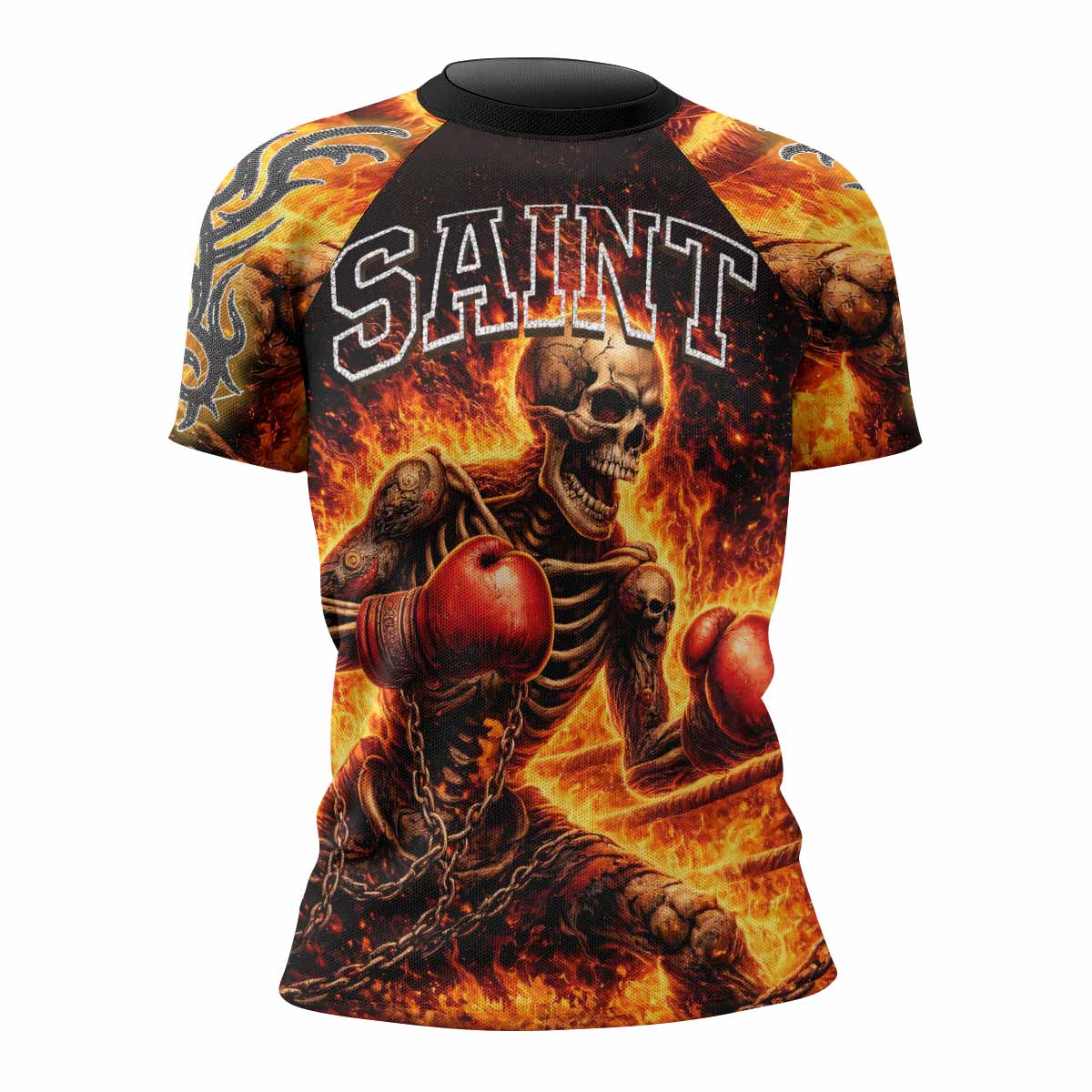 Saint King of Kings Women's Rash Guard Short Sleeve - front view mockup