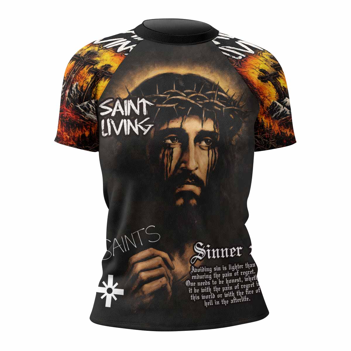 Saint Living Women's Rash Guard Short Sleeve - front view mockup