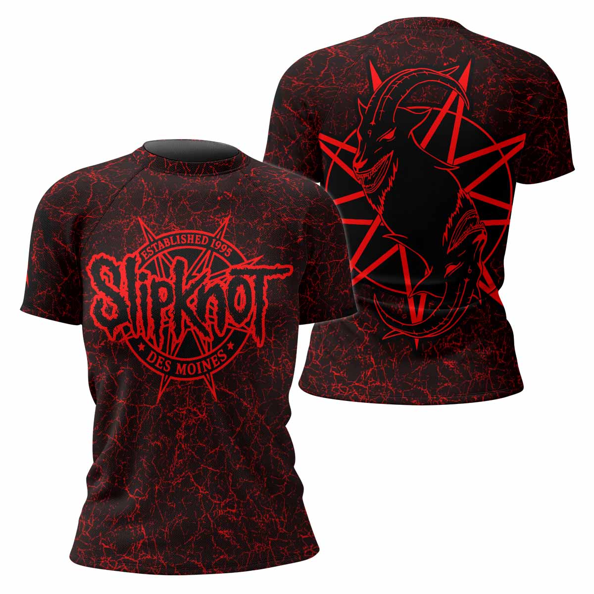 Slipknot Rotting Goat Women's Rash Guard Short Sleeve - front and back view