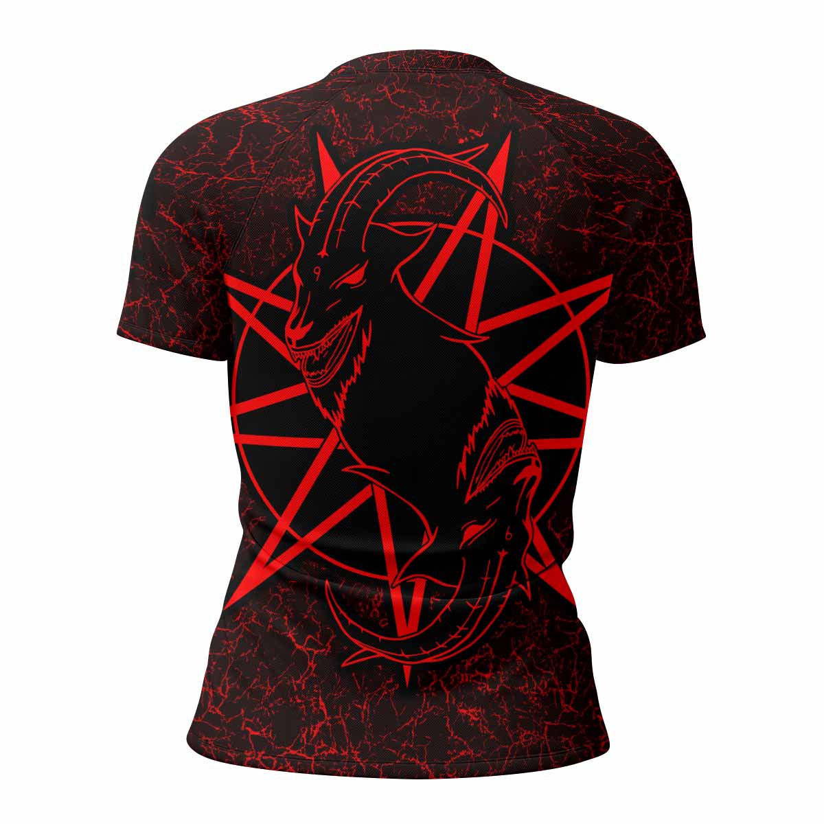 Slipknot Rotting Goat Women's Rash Guard Short Sleeve - back view mockup