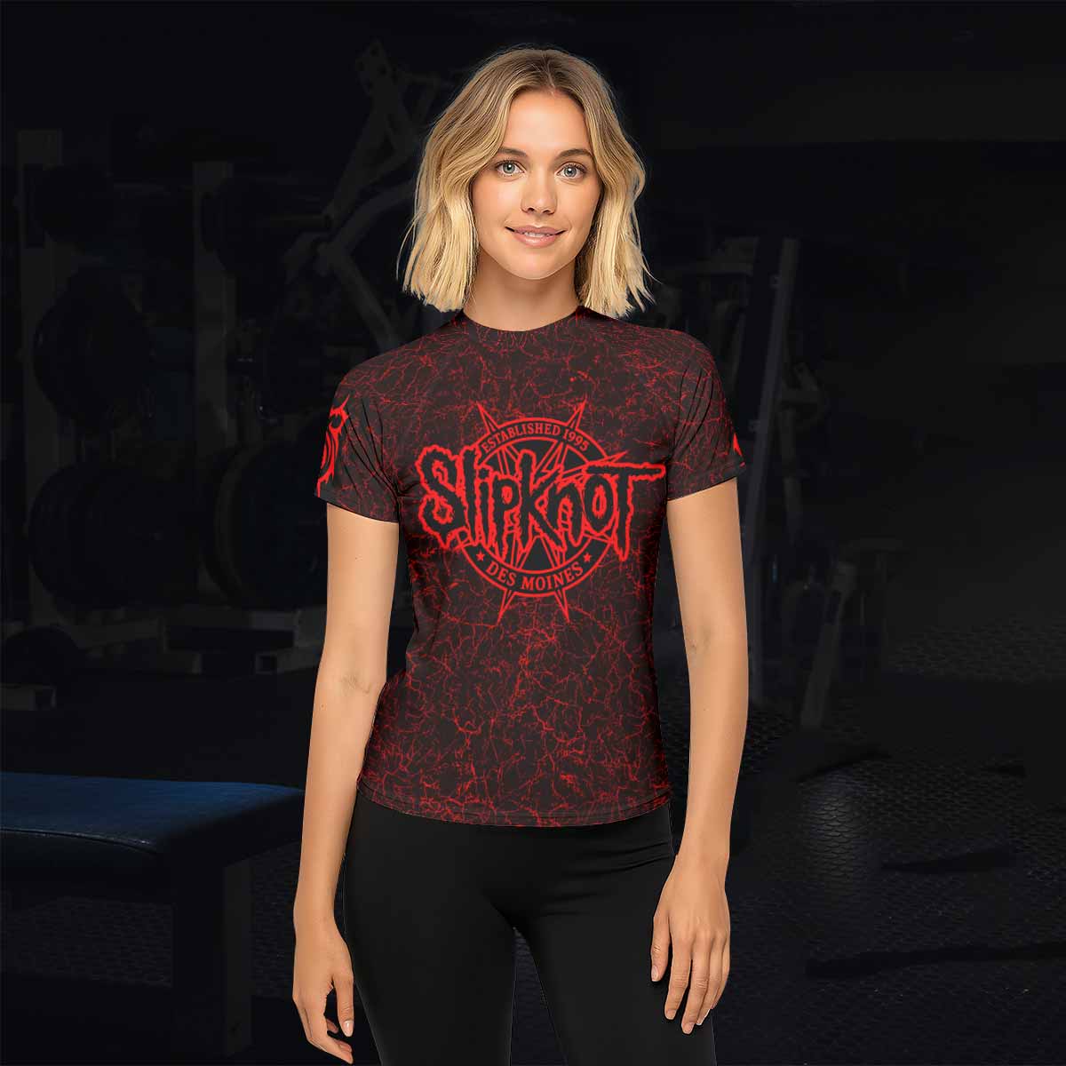 Slipknot Rotting Goat Women's Rash Guard Short Sleeve - lifestyle view