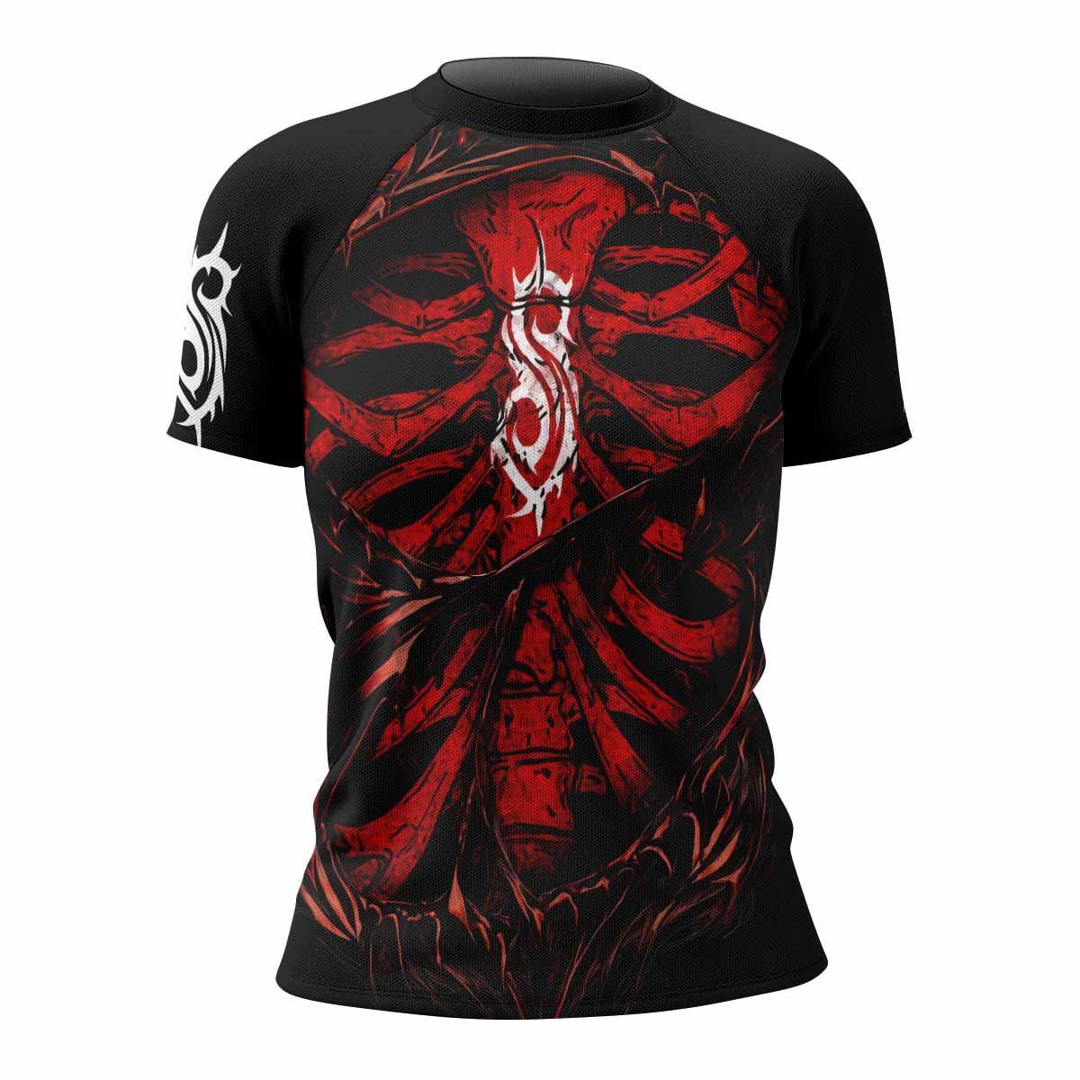 Slipknot Crimson Ribcage Women's Rash Guard Short Sleeve - front view mockup