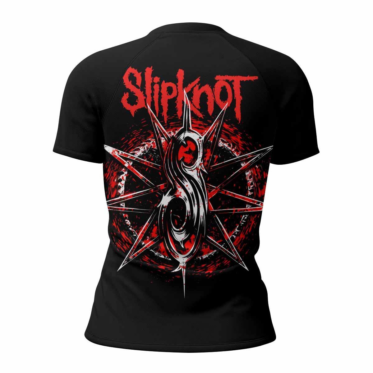 Slipknot Crimson Ribcage Women's Rash Guard Short Sleeve - back view mockup