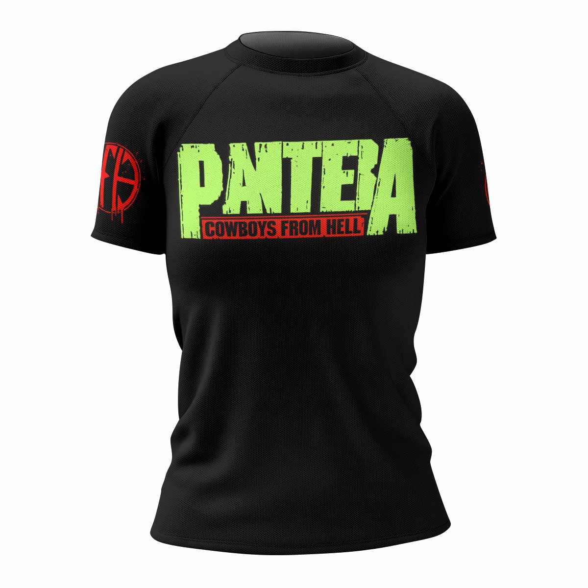 Pantera Cowboys From Hell Women's Rash Guard Short Sleeve - front view mockup